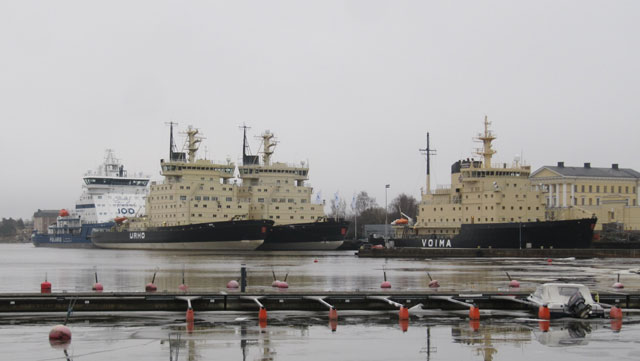 Eisbrecher Voima, Urho, Sisu und Polaris in Helsinki