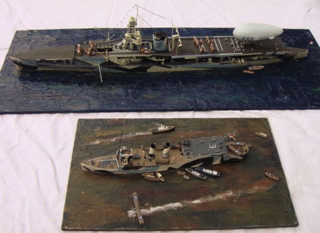 Britischer Seeflugzeugtender HMS Engadine und Flugzeugträger HMS Furious (1/700)