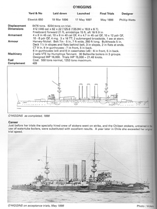 Der chilenische Panzerkreuzer O'Higgins